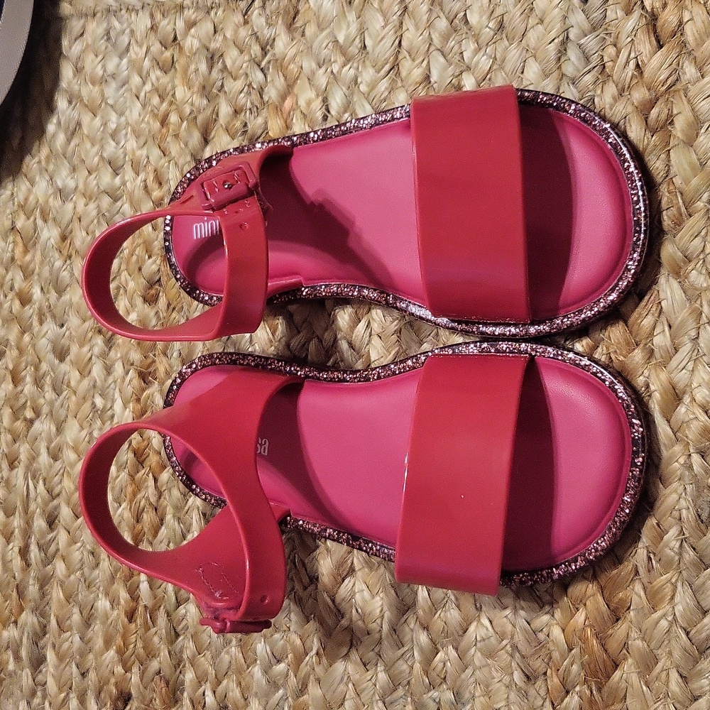 Mini Melissa Pink with sparkles sandals